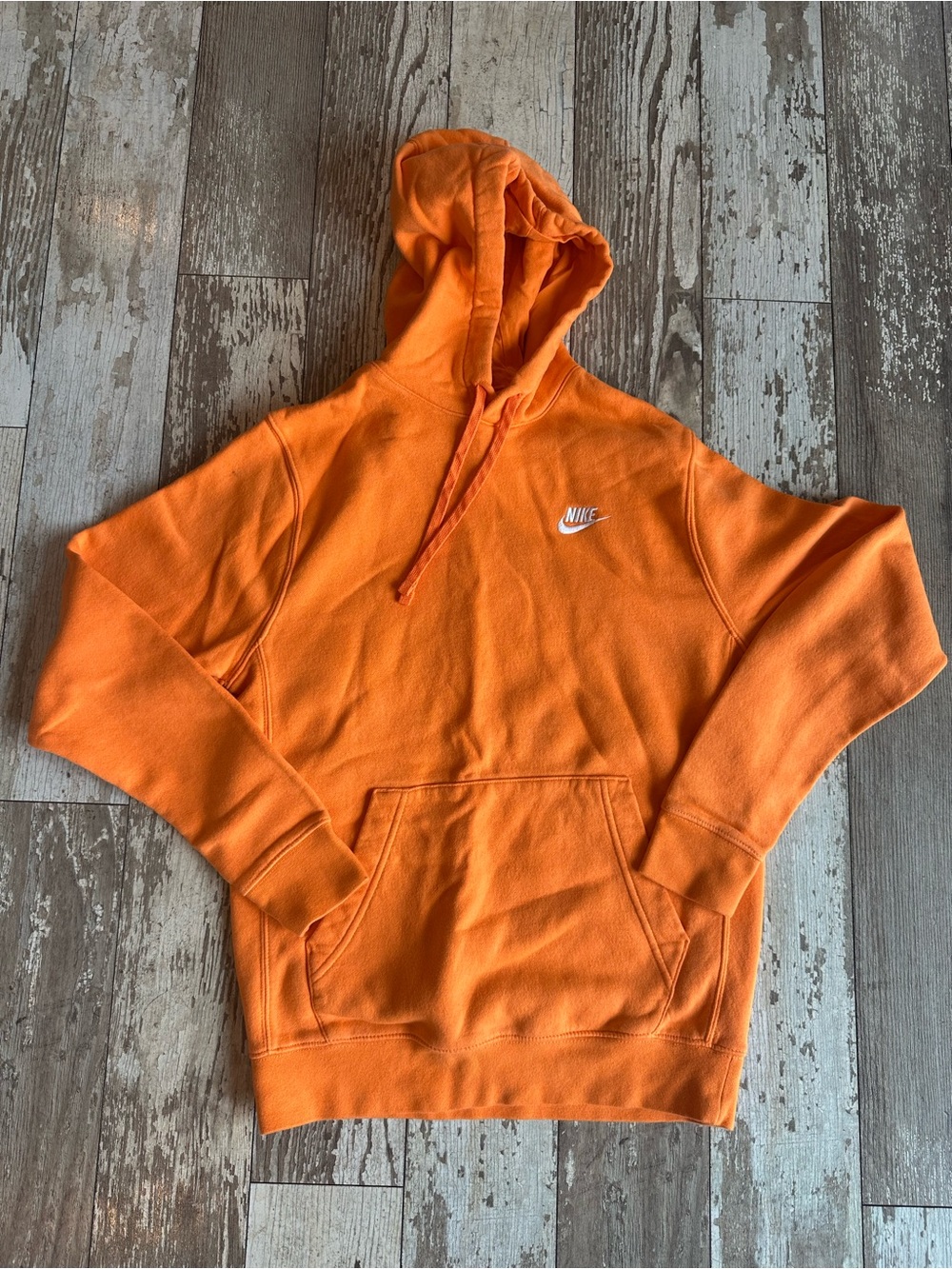 Nike Orange Hoodie with White Swoosh